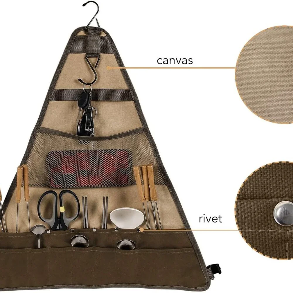 Multi-functional Camping Tableware Storage Bag Canvas(1 Pack)